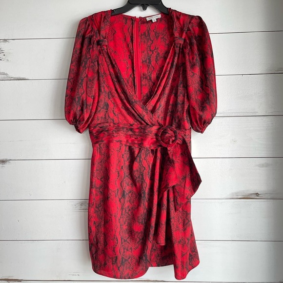NWT Ronny Kobo Torrey Snakeskin-Print Mini Dress Size Large - Picture 2 of 10
